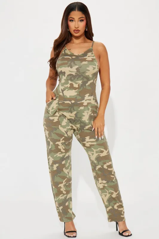 Becca Jumpsuit - Olive/combo sold by Fashion Nova
