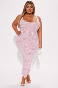 Alani Knit Midi Dress - Pink/combo sold by Fashion Nova