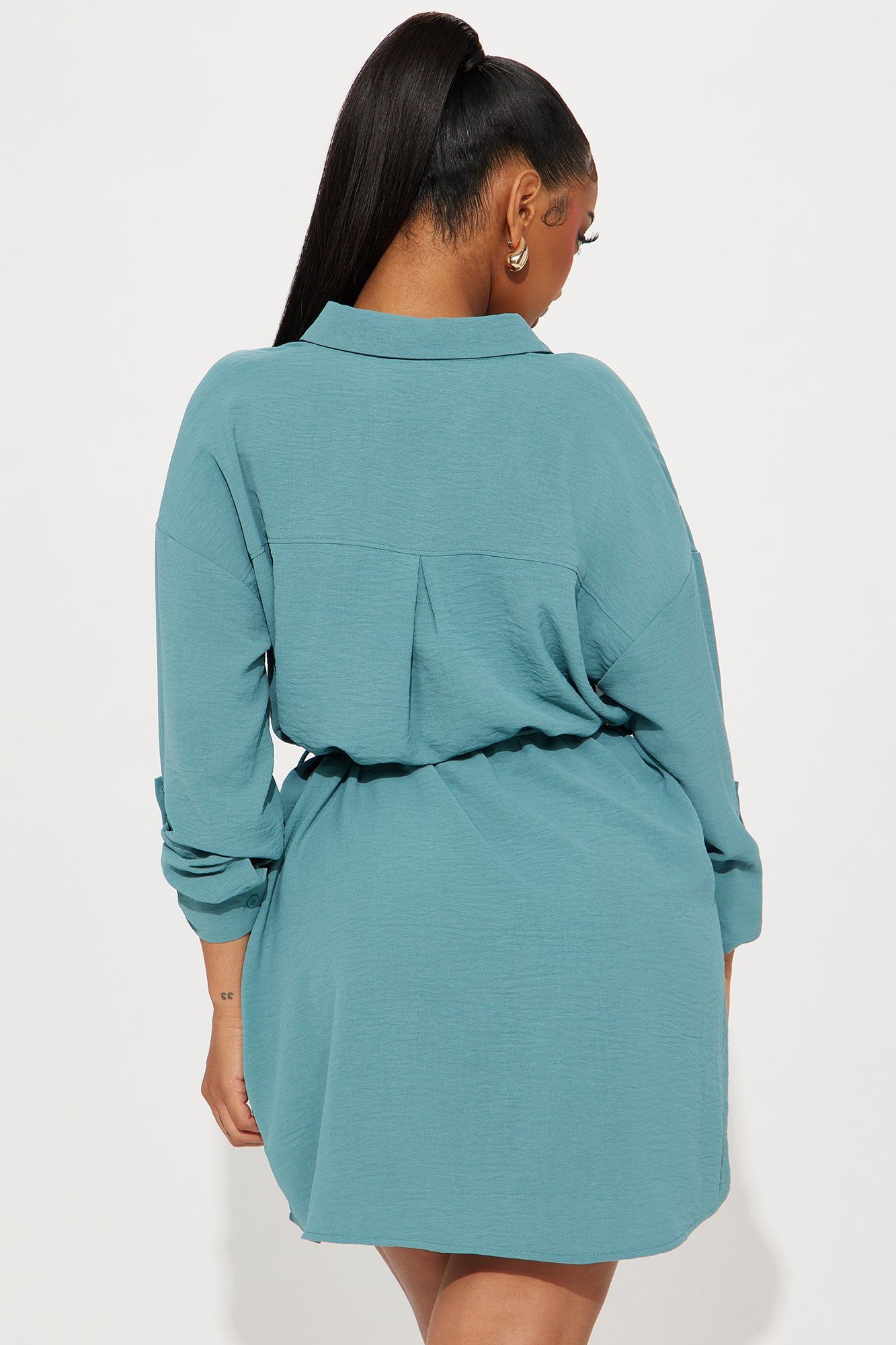 Tara Mini Shirt Dress - Green sold by Fashion Nova product image thumbnail 3