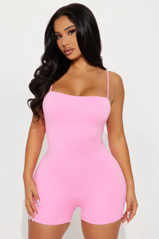 Melissa Double Lined Romper - Pink sold by Fashion Nova