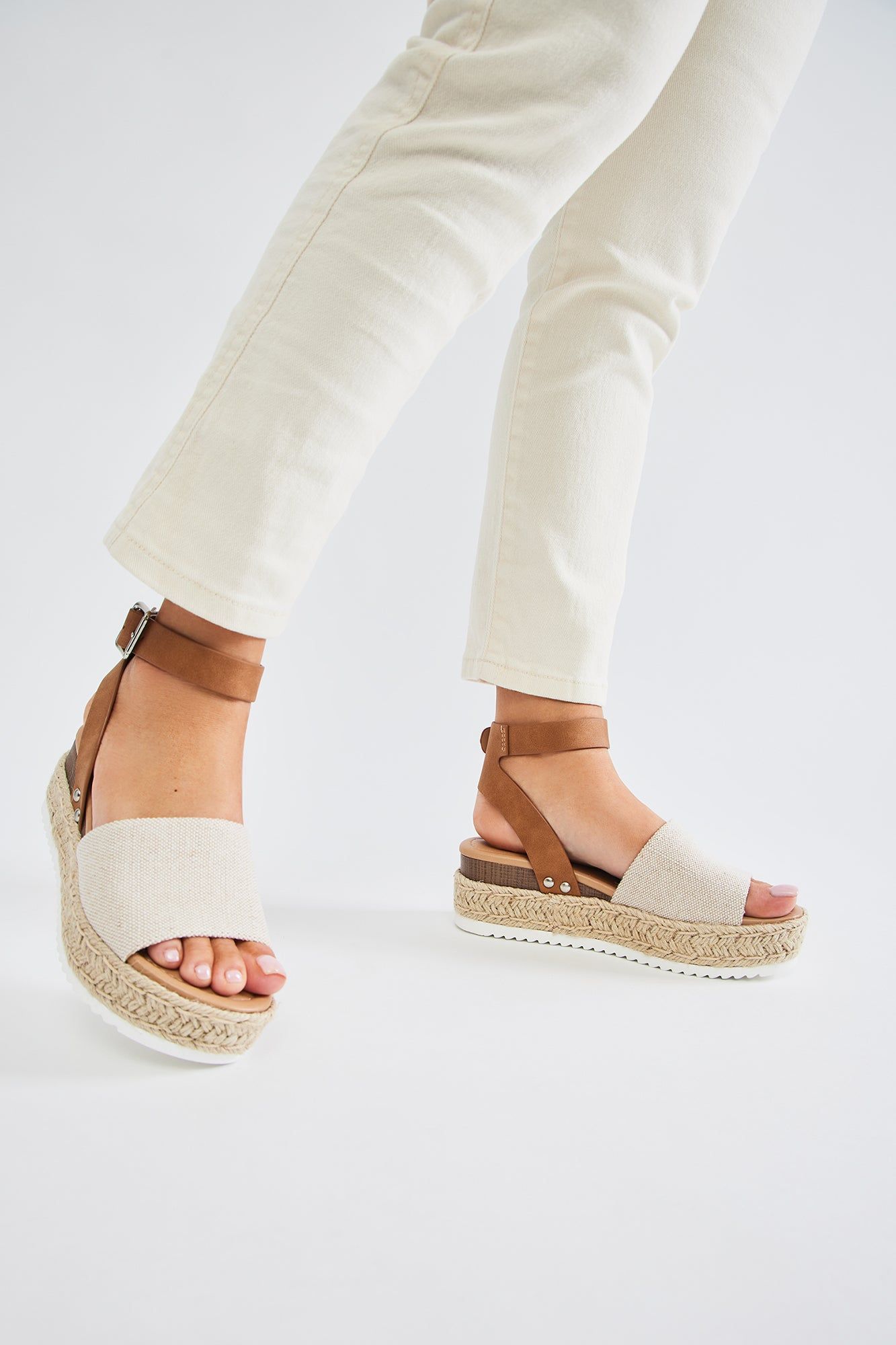 Kayley Flatform Sandals - Beige/Brown sold by Fashion Nova product image thumbnail 2