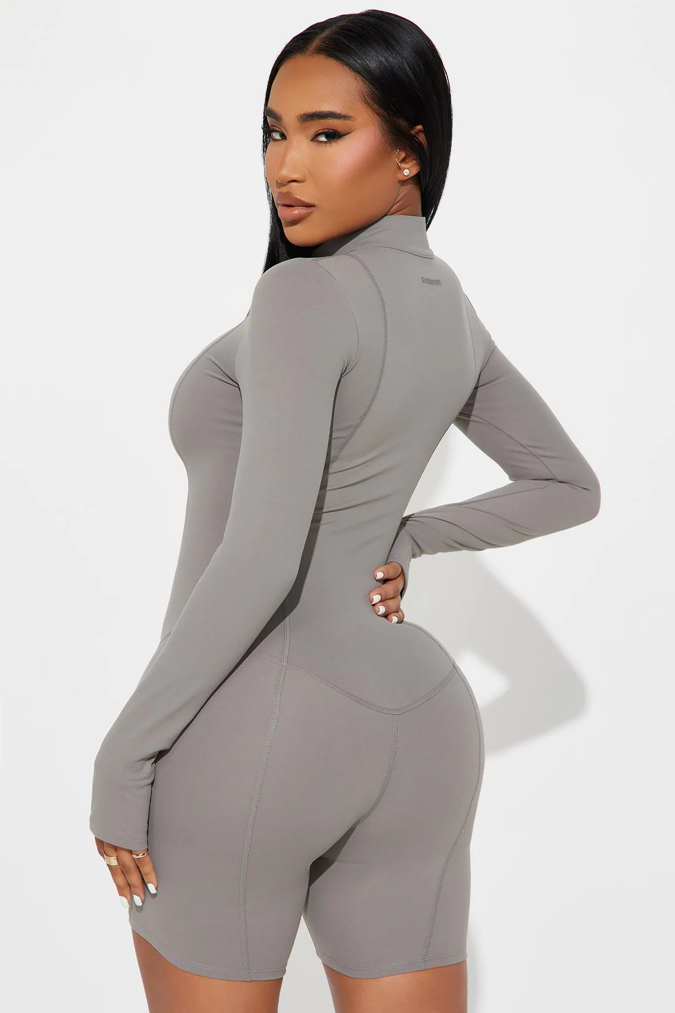 Trail Trek Super Soft Active Romper - Charcoal sold by Fashion Nova product image thumbnail 4