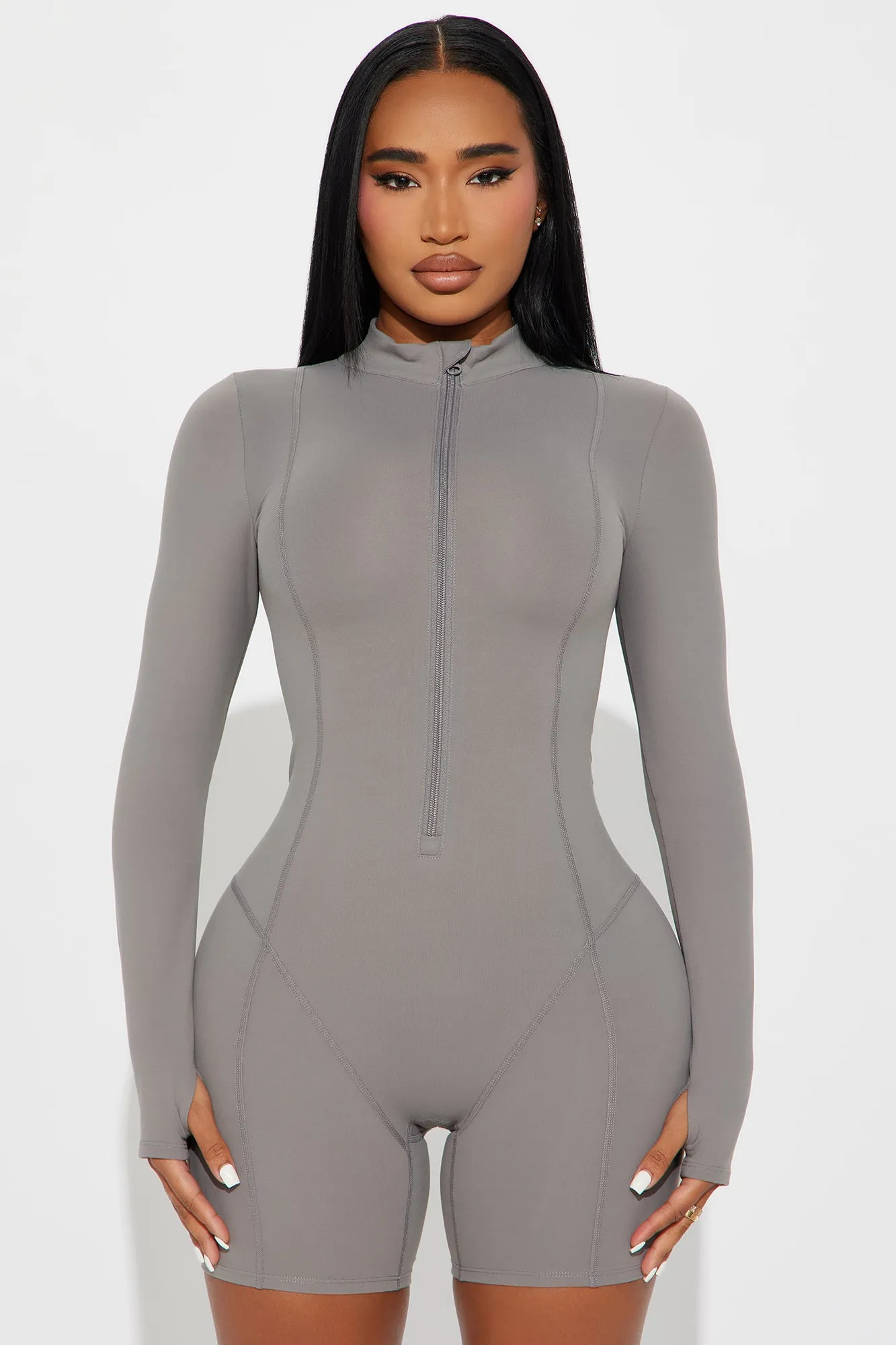 Trail Trek Super Soft Active Romper - Charcoal sold by Fashion Nova product image thumbnail 3
