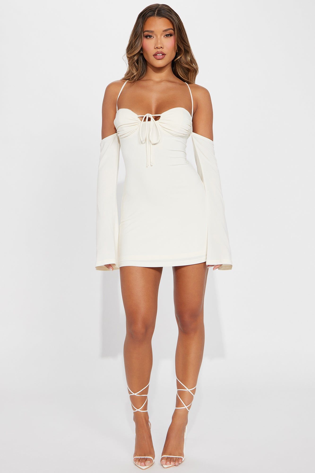 Clara Mini Dress - Cream sold by Fashion Nova