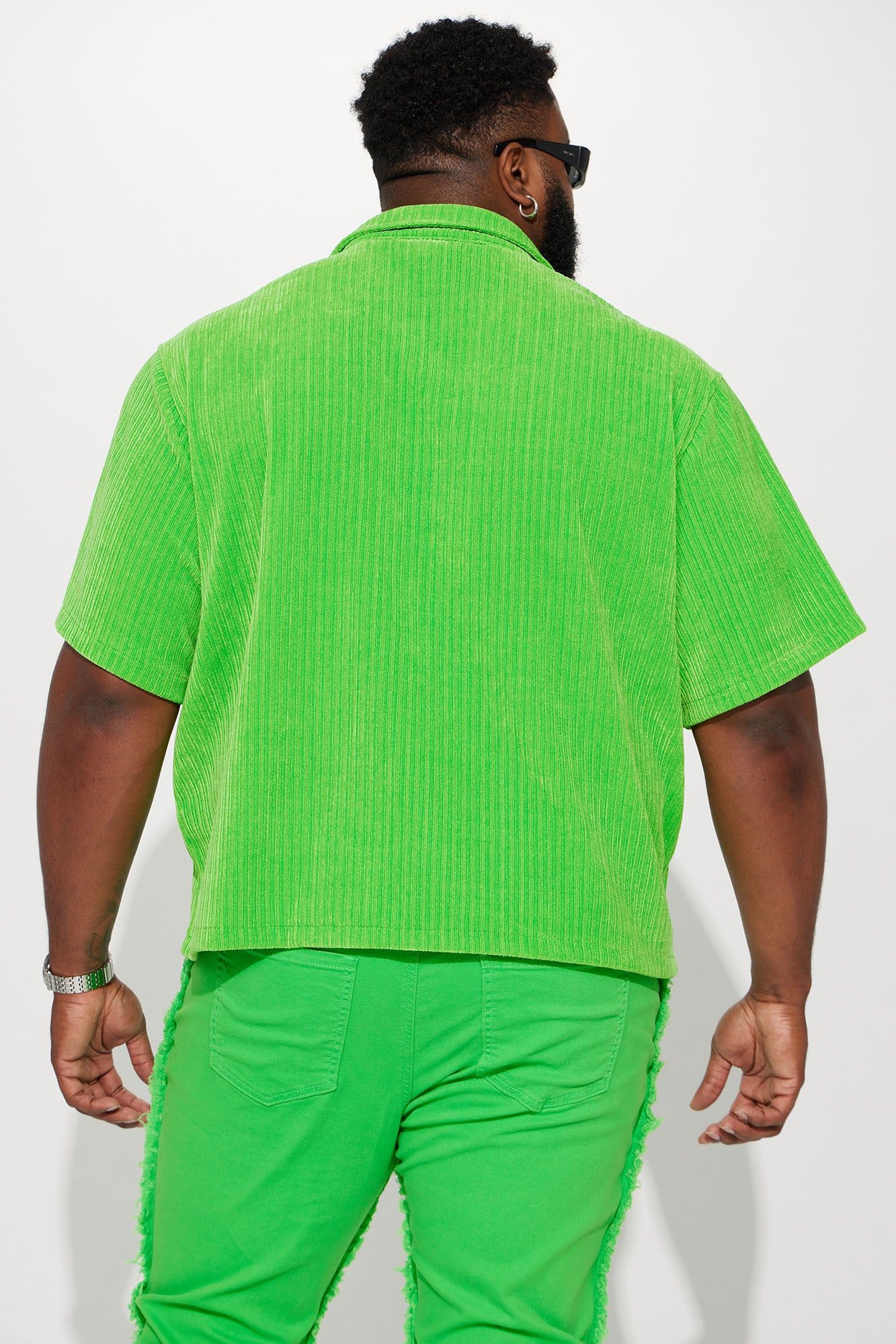 Front Row Textured Button Up Shirt - Green sold by Fashion Nova product image thumbnail 7