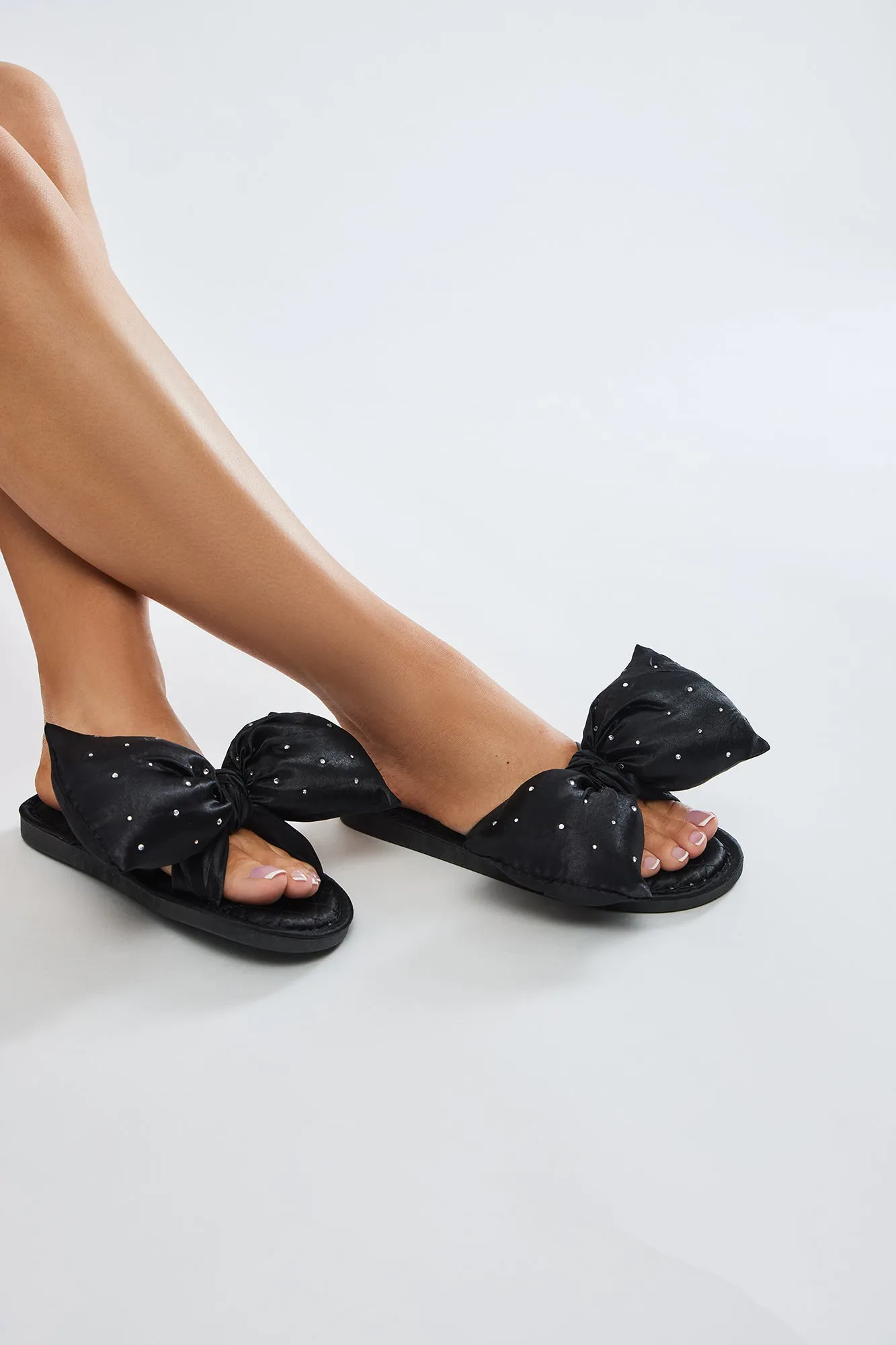 Wrapped In A Bow Slippers - Black sold by Fashion Nova product image thumbnail 2