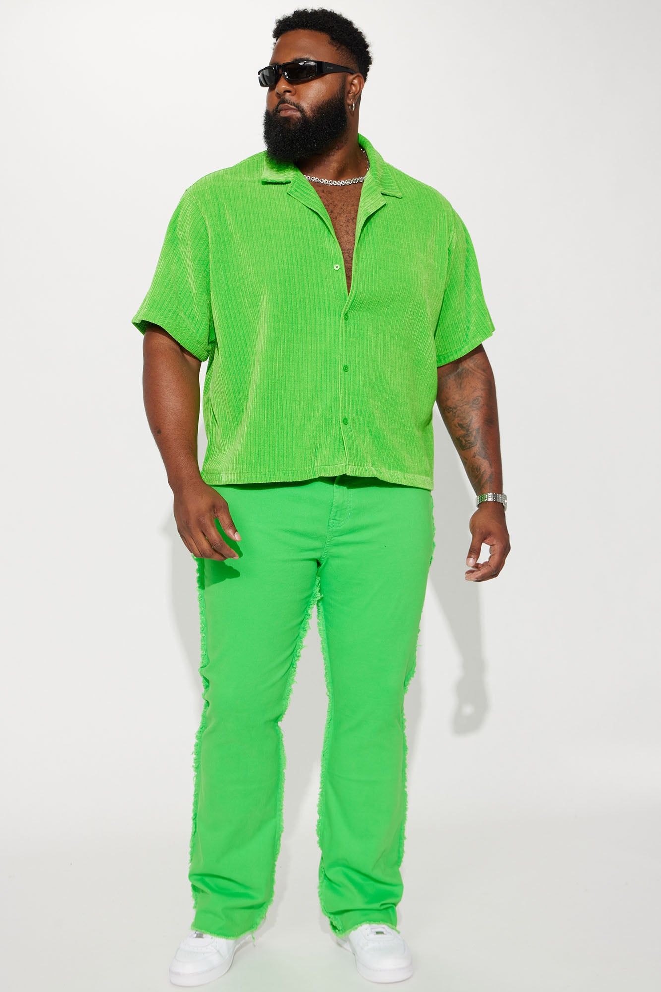 Front Row Textured Button Up Shirt - Green sold by Fashion Nova product image thumbnail 6