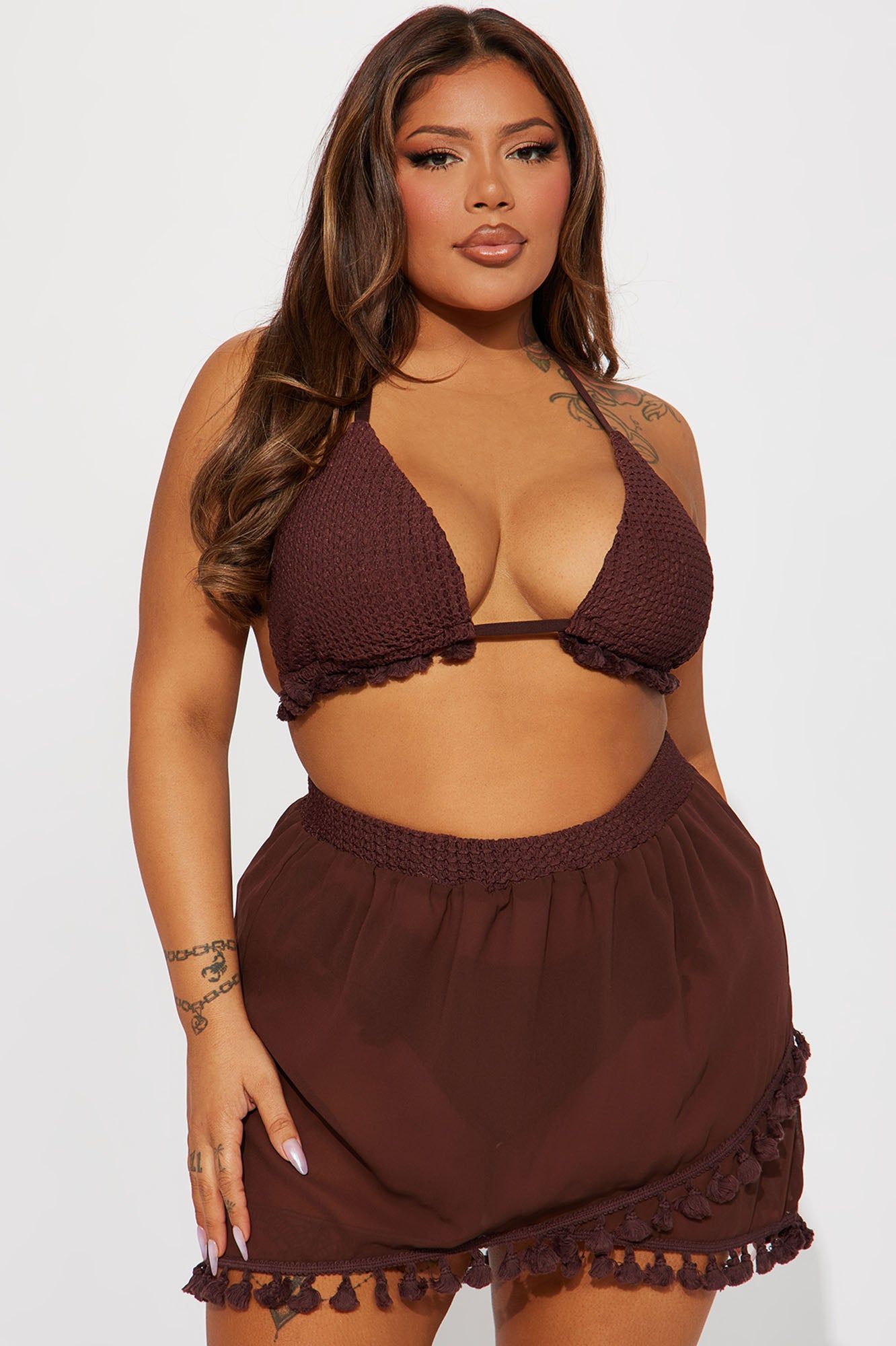 There's A Beach For That 3 Piece Sunsuit Set - Mocha sold by Fashion Nova product image thumbnail 6