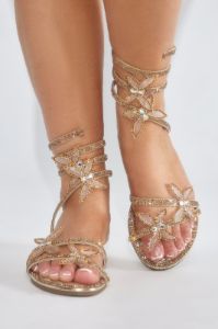 Mariposa Love Wrap Up Sandals - Gold sold by Fashion Nova