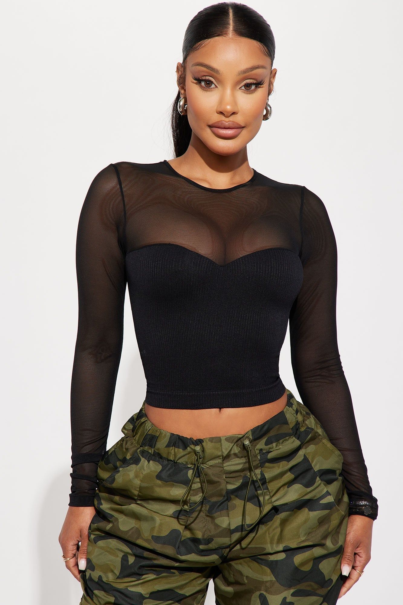 Your Time's Up Seamless Top - Black sold by Fashion Nova