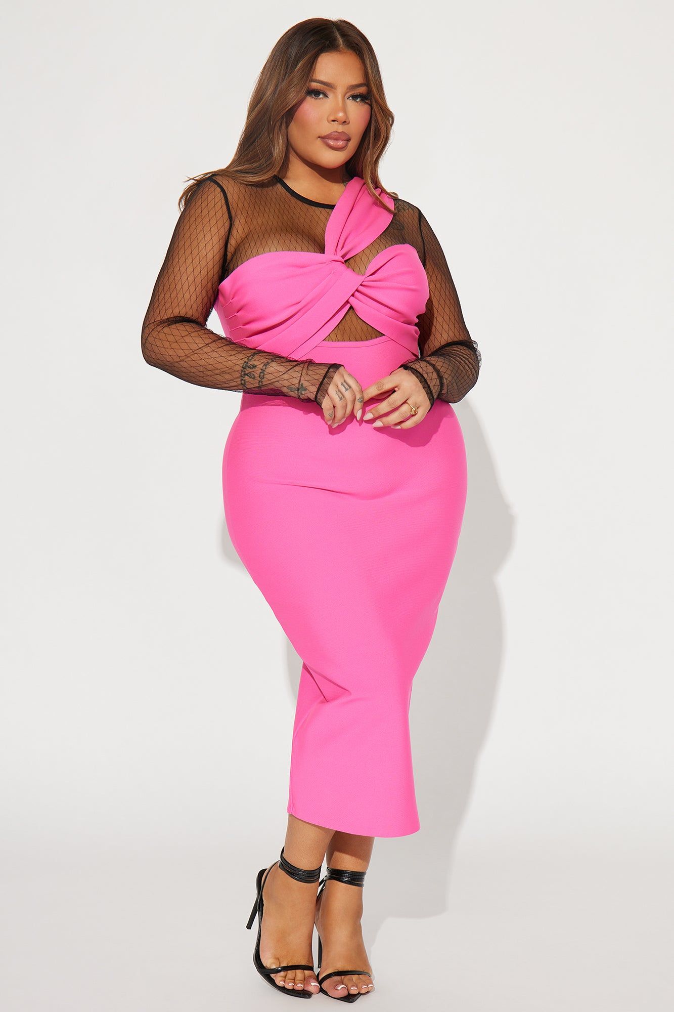 With A Twist Bandage Midi Dress - Hot Pink sold by Fashion Nova product image thumbnail 4