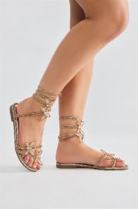 Mariposa Love Wrap Up Sandals - Gold sold by Fashion Nova