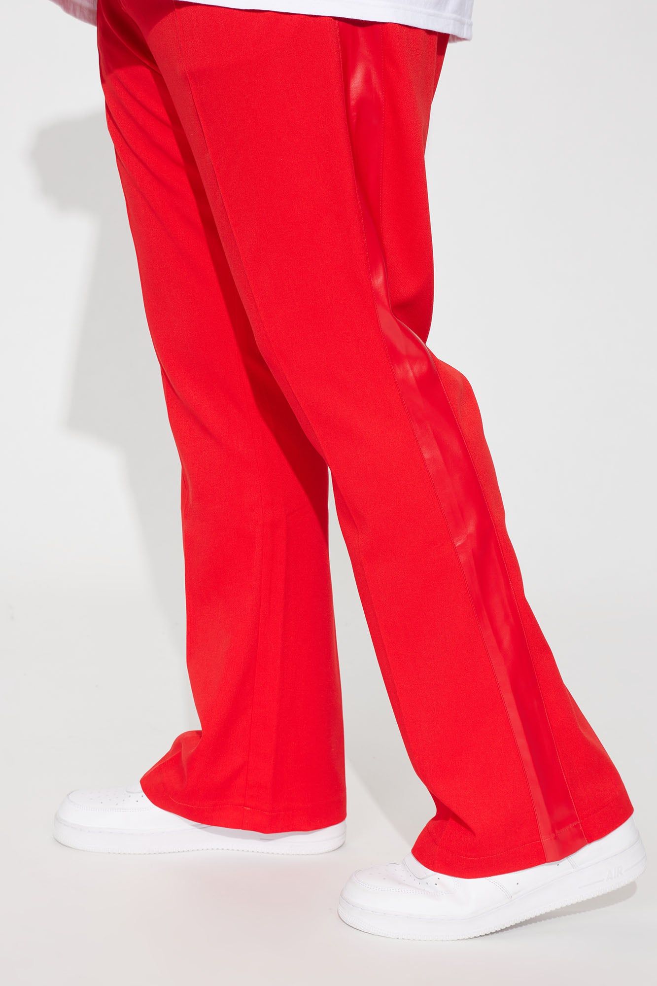 Wynn Side PU Panel Gabardine Trousers - Red sold by Fashion Nova product image thumbnail 9