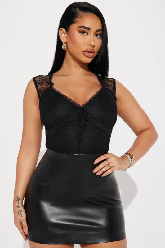 Sweet As Pie Lace Top - Black sold by Fashion Nova