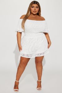 Find Me By The Beach Crochet Romper - White sold by Fashion Nova