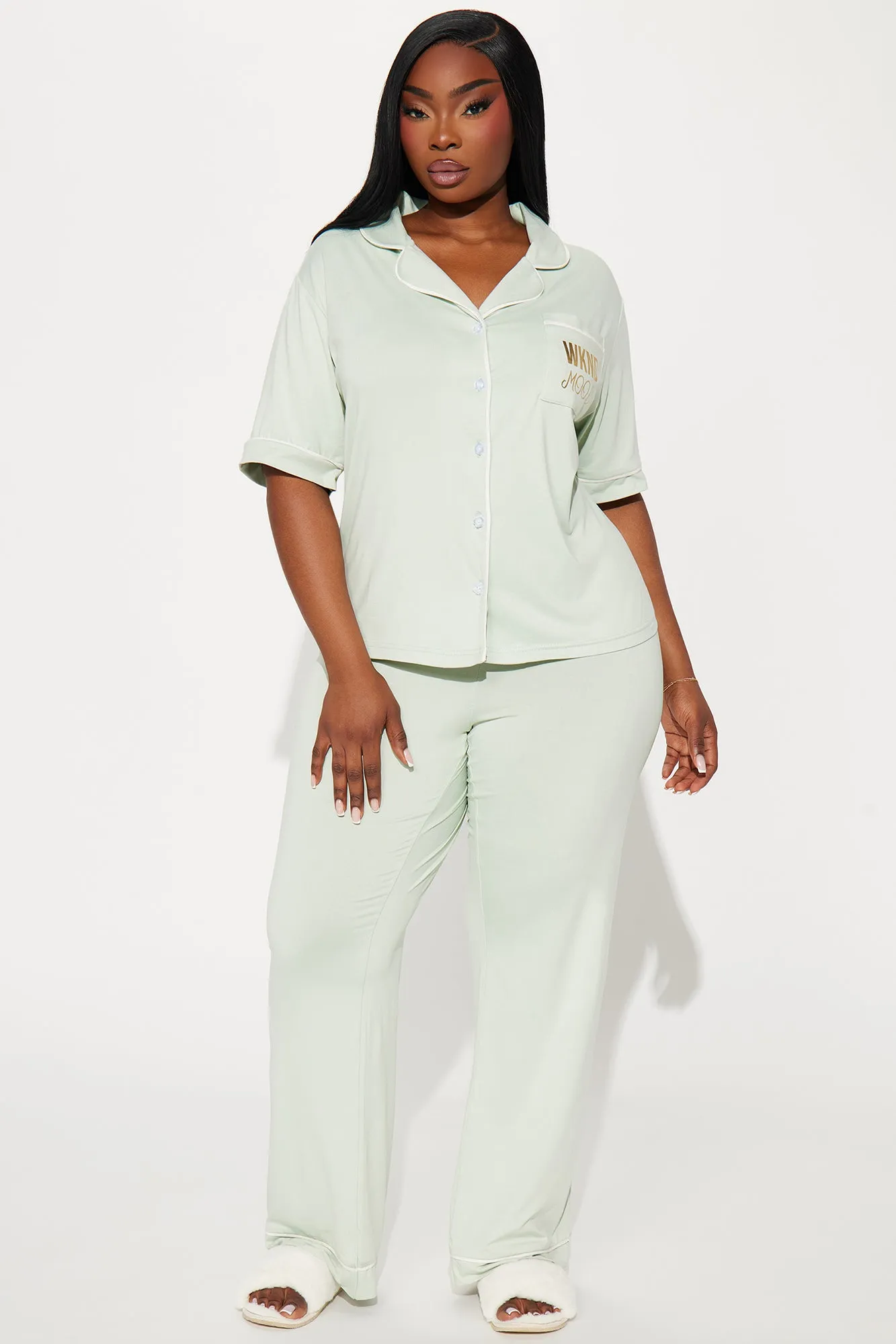 Weekend Mood PJ Pant Set - Green sold by Fashion Nova product image thumbnail 5