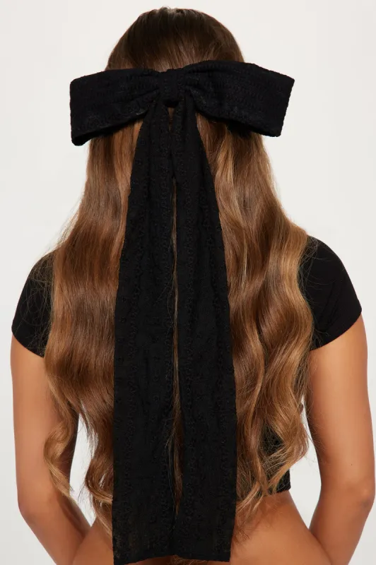 Romance Me Hair Bow - Black sold by Fashion Nova