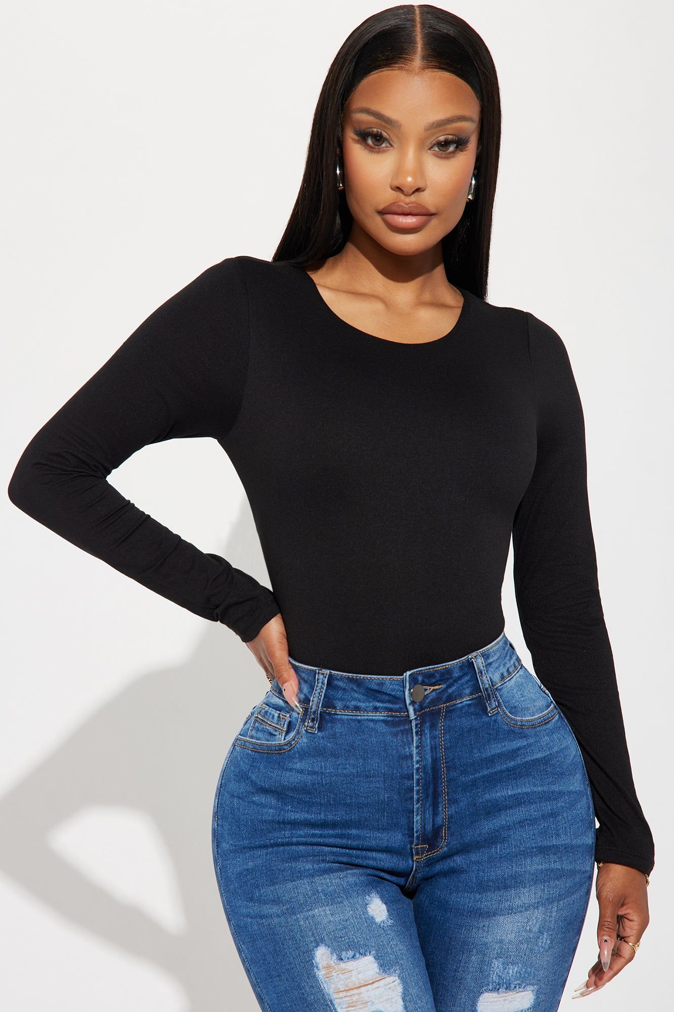 Kari Double Lined Bodysuit - Black sold by Fashion Nova product image thumbnail 3