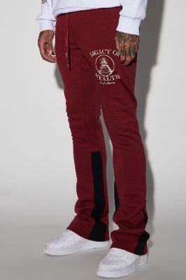 Legacy Of Wealth Flared Sweatpants - Burgundy sold by Fashion Nova