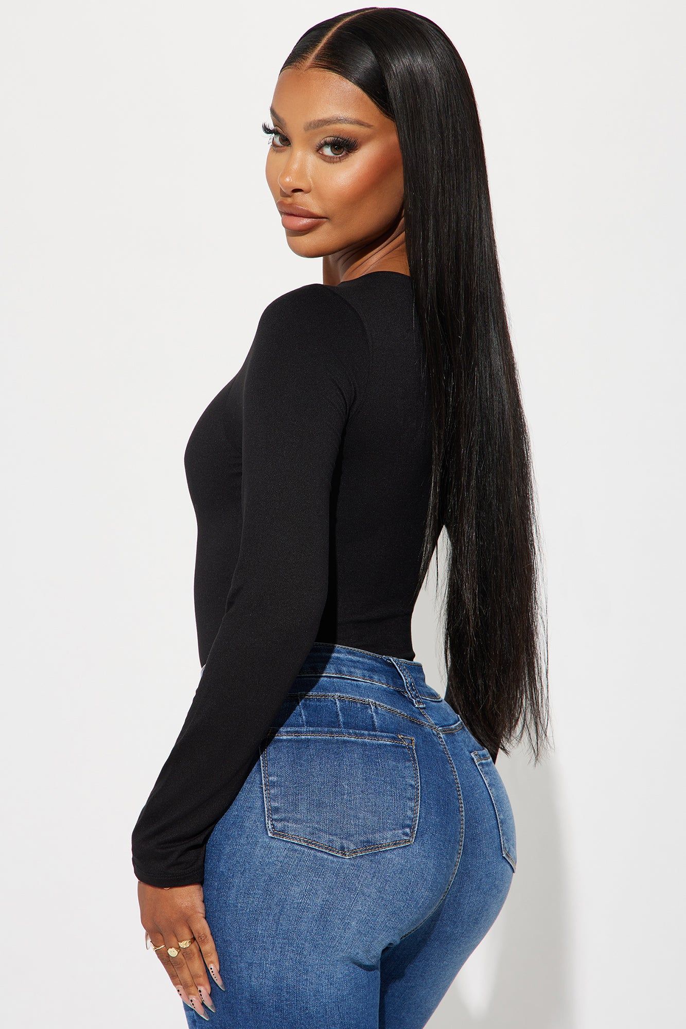 Kari Double Lined Bodysuit - Black sold by Fashion Nova product image thumbnail 4