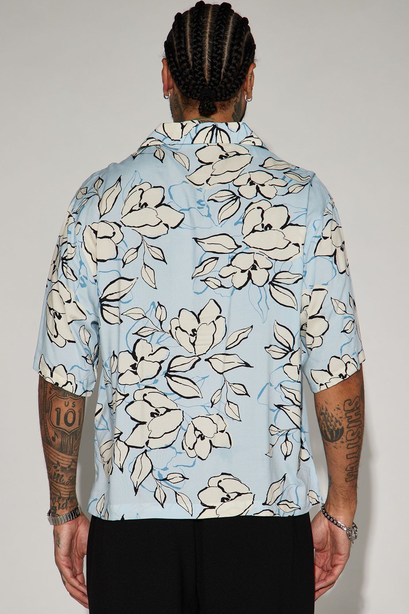 Floral Theme Button Up Shirt - Light Blue sold by Fashion Nova product image thumbnail 3