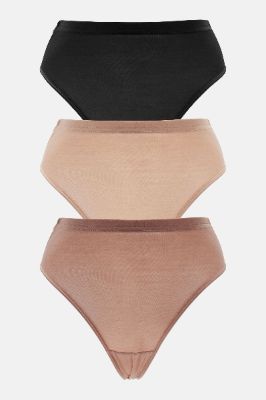 Next Time Bikini 3 Pack Panties - Black/combo sold by Fashion Nova