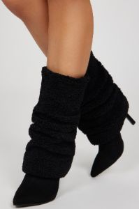 Cozy Cute Stiletto Boots - Black sold by Fashion Nova
