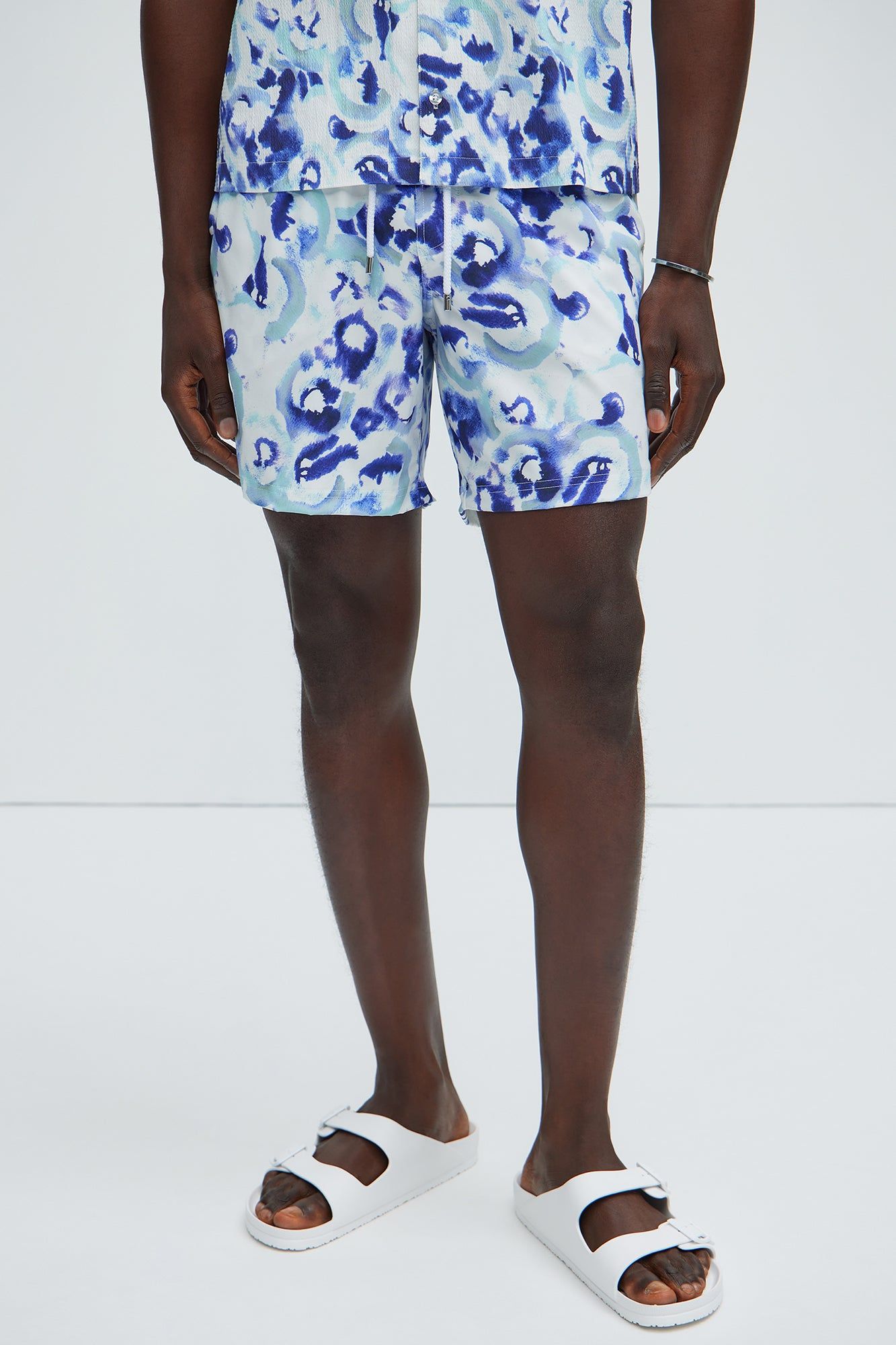 Maslow Swim Trunks - Blue/combo sold by Fashion Nova