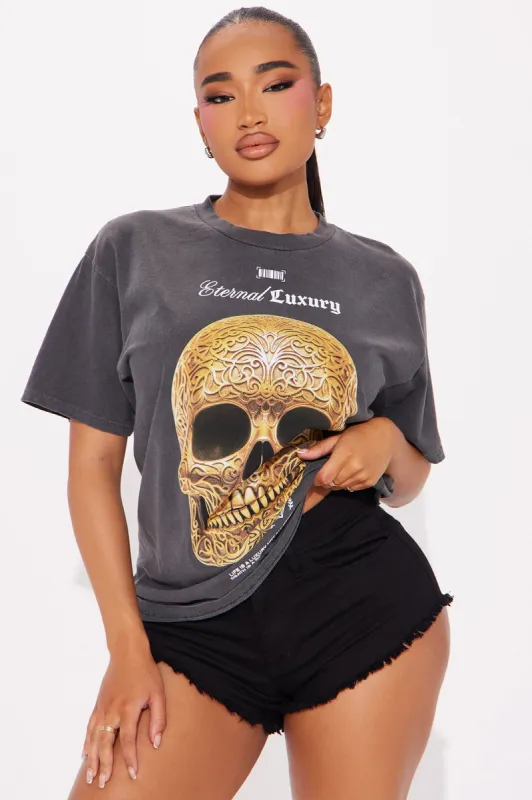 Made Of Gold Skull Washed Tee - Black Wash sold by Fashion Nova