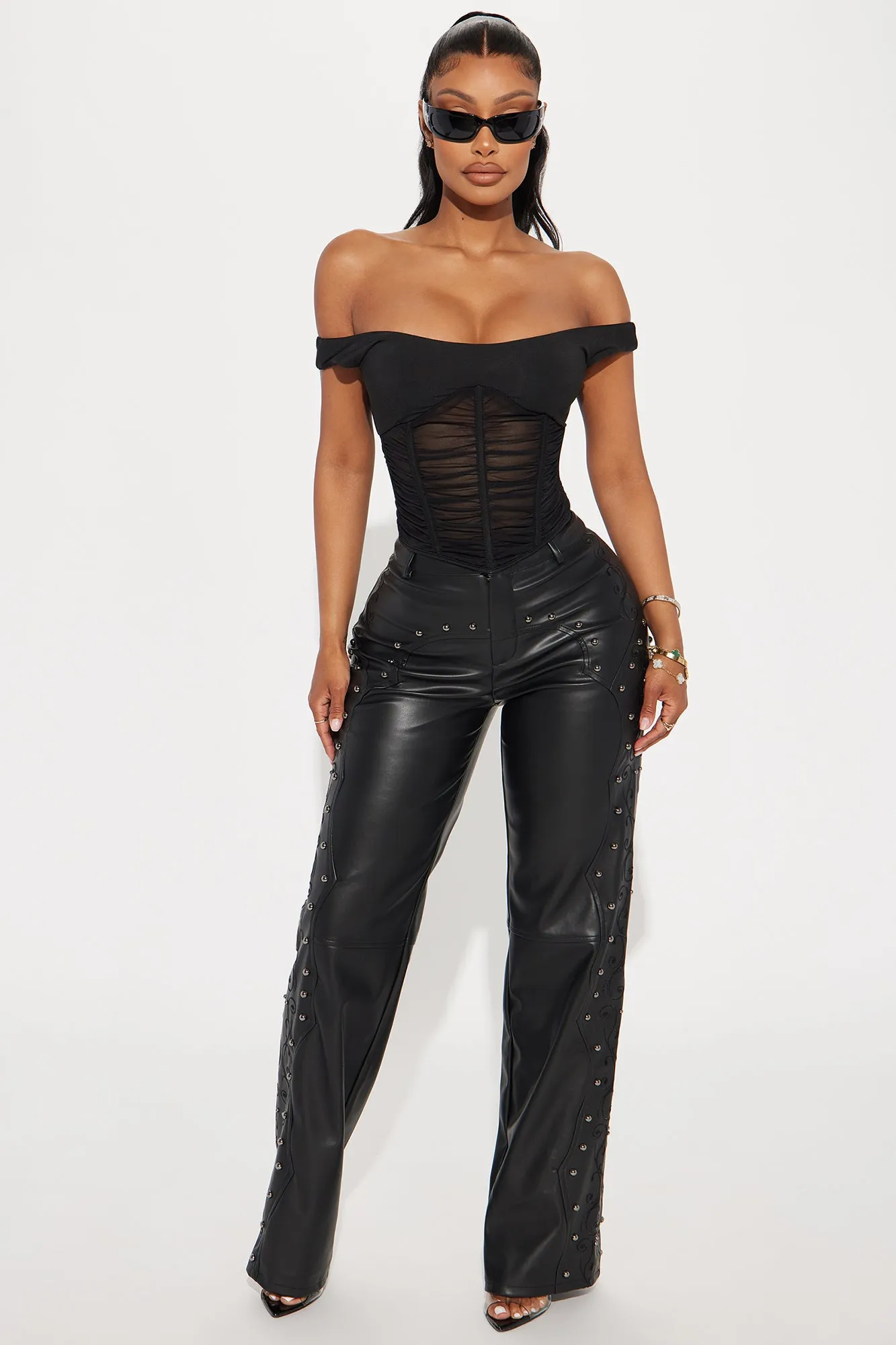 Talk The Talk Off Shoulder Corset Top - Black sold by Fashion Nova product image thumbnail 2