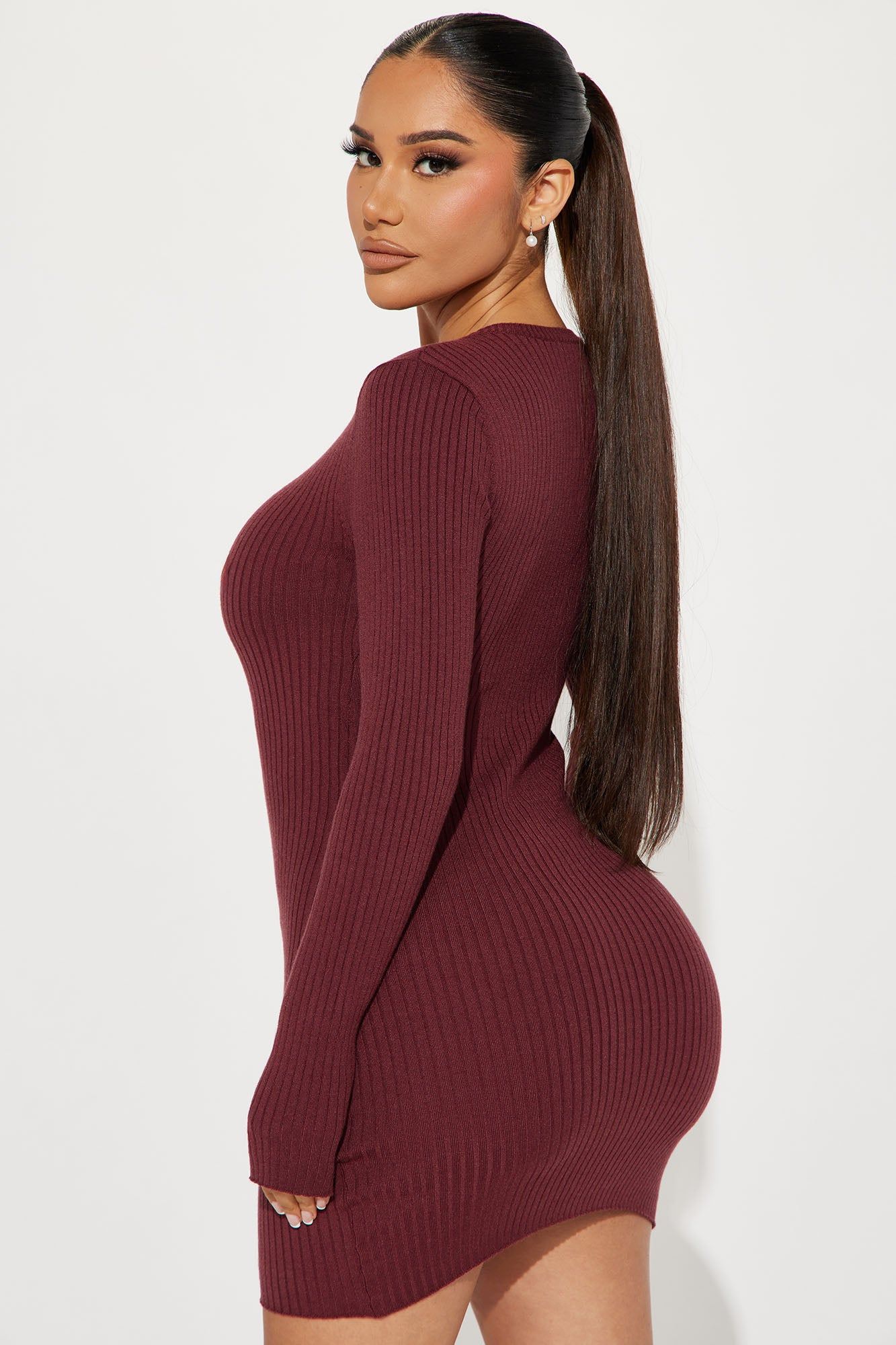 Jojo Sweater Mini Dress - Marsala sold by Fashion Nova product image thumbnail 3