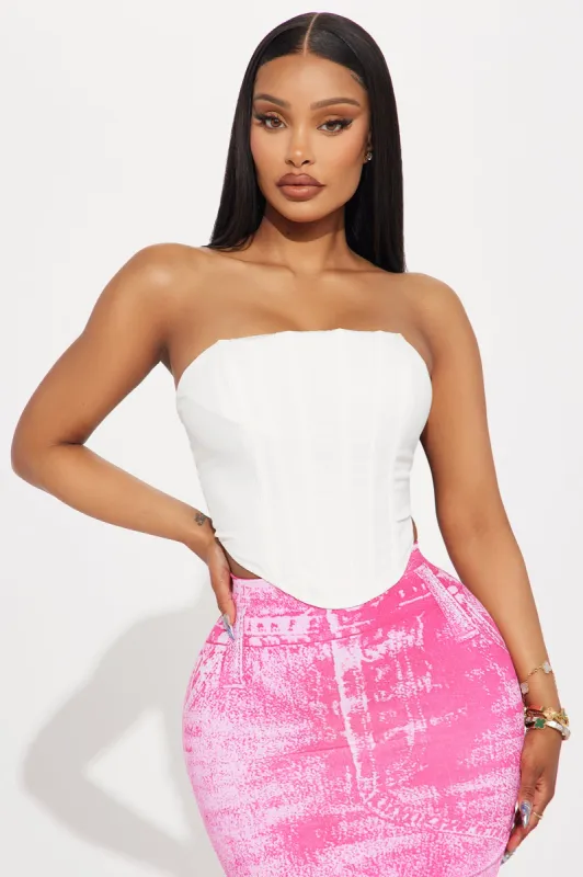 All The Feels Corset Top - White sold by Fashion Nova