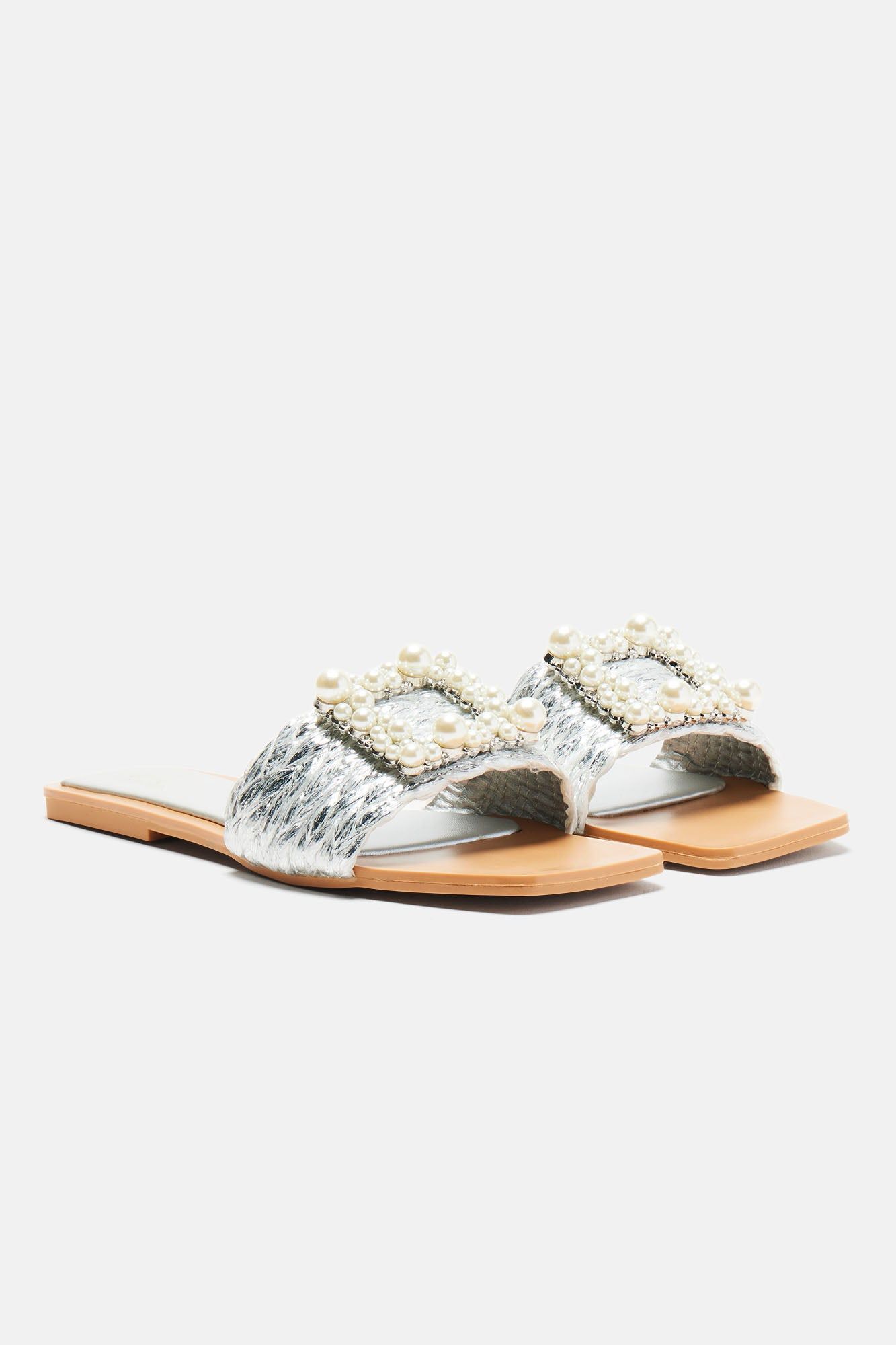 Kristy Pearl Detail Sandals - Silver sold by Fashion Nova product image thumbnail 4