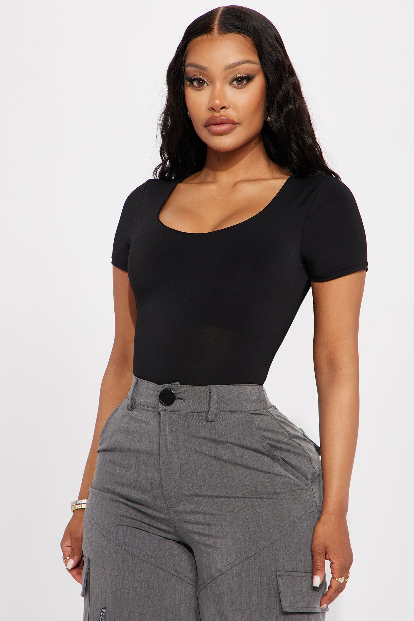 Tabitha Short Sleeve Bodysuit - Black sold by Fashion Nova product image thumbnail 3