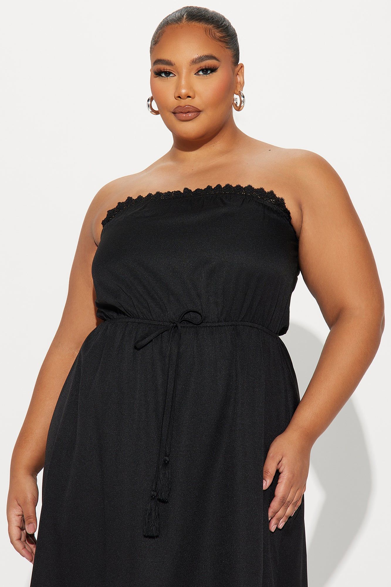Hannah Ruffle Midi Dress - Black sold by Fashion Nova product image thumbnail 5