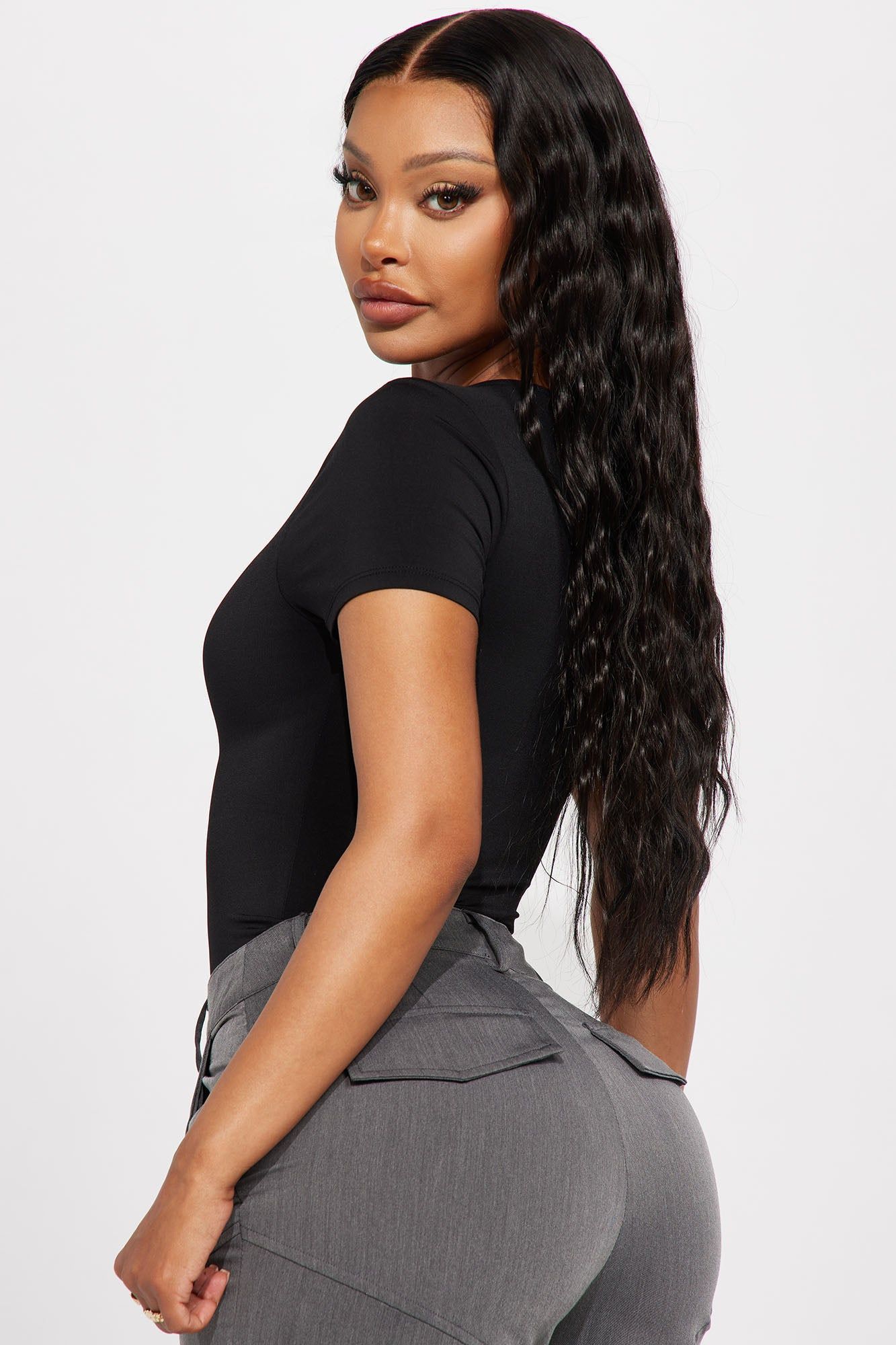 Tabitha Short Sleeve Bodysuit - Black sold by Fashion Nova product image thumbnail 4