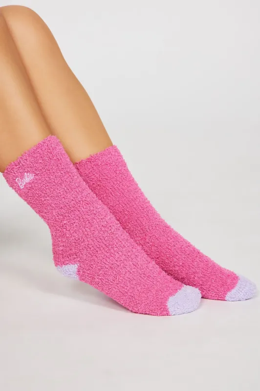 Girls Just Wanna Have Fun Barbie Socks - Pink/combo sold by Fashion Nova