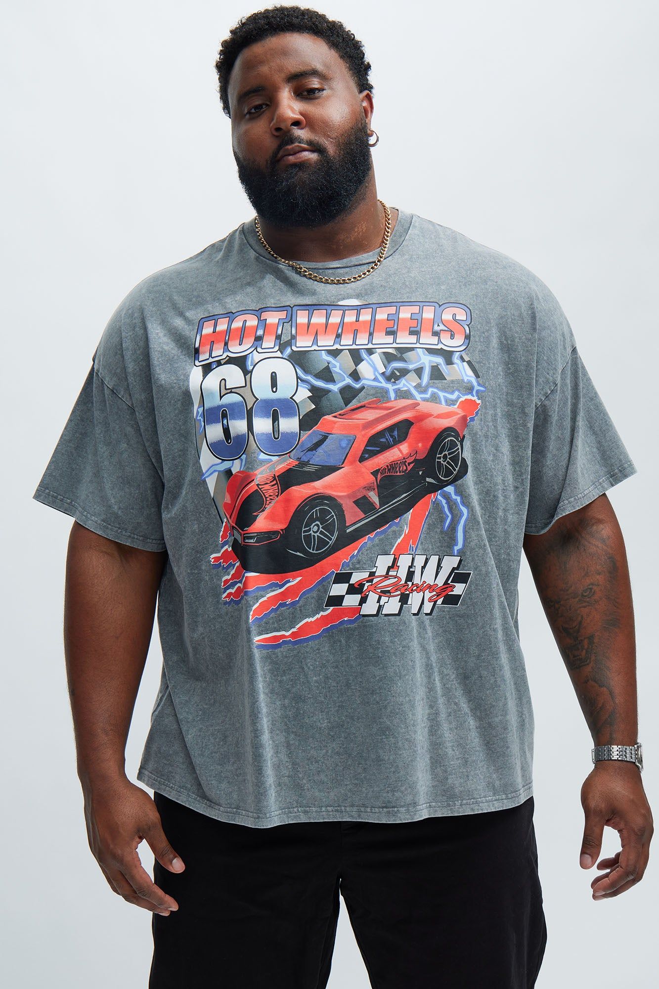Hot Wheels Racing Oversized Short Sleeve Tee - Charcoal sold by Fashion Nova product image thumbnail 5