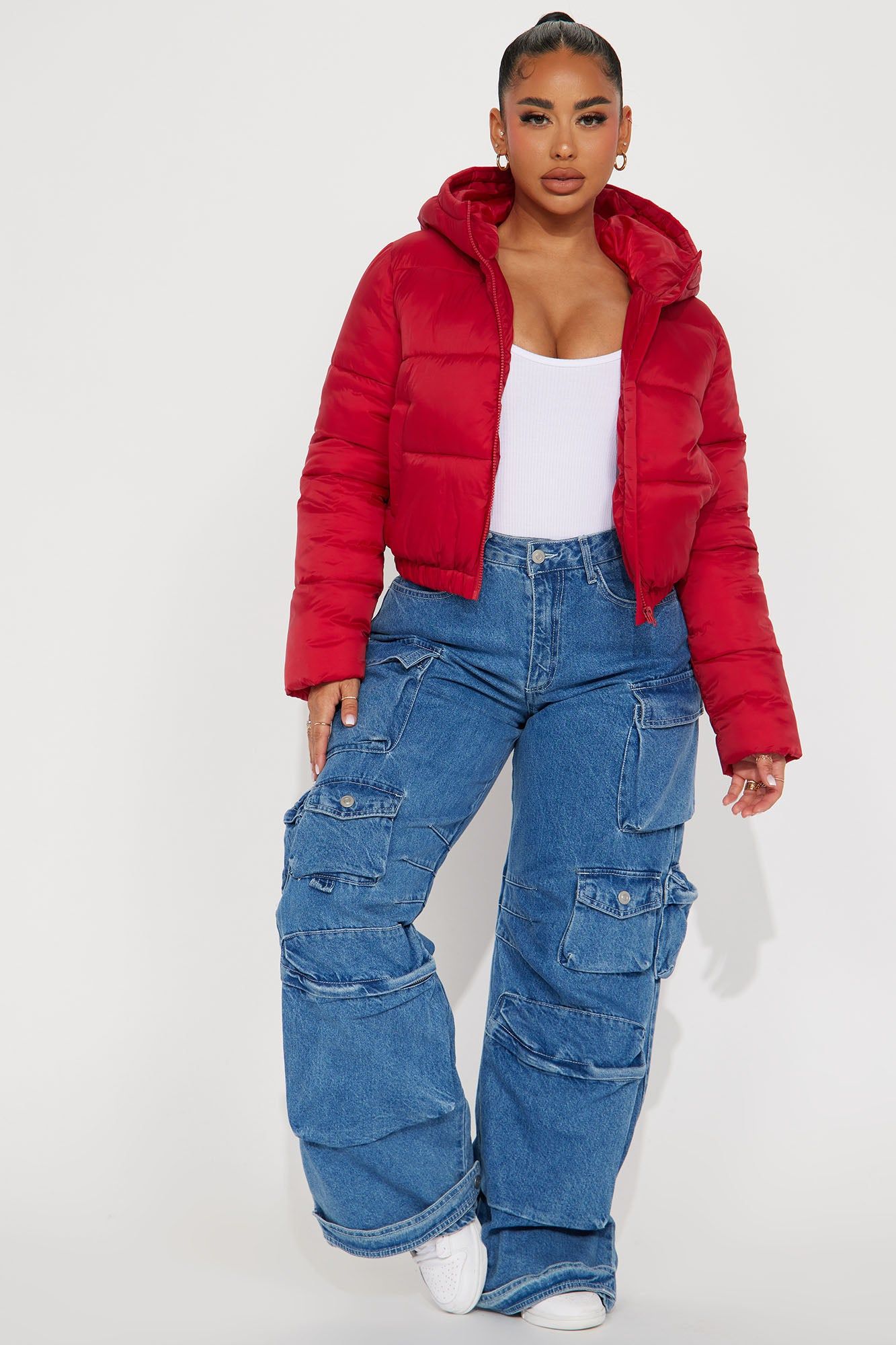 Up And About Puffer Coat - Red sold by Fashion Nova product image thumbnail 2