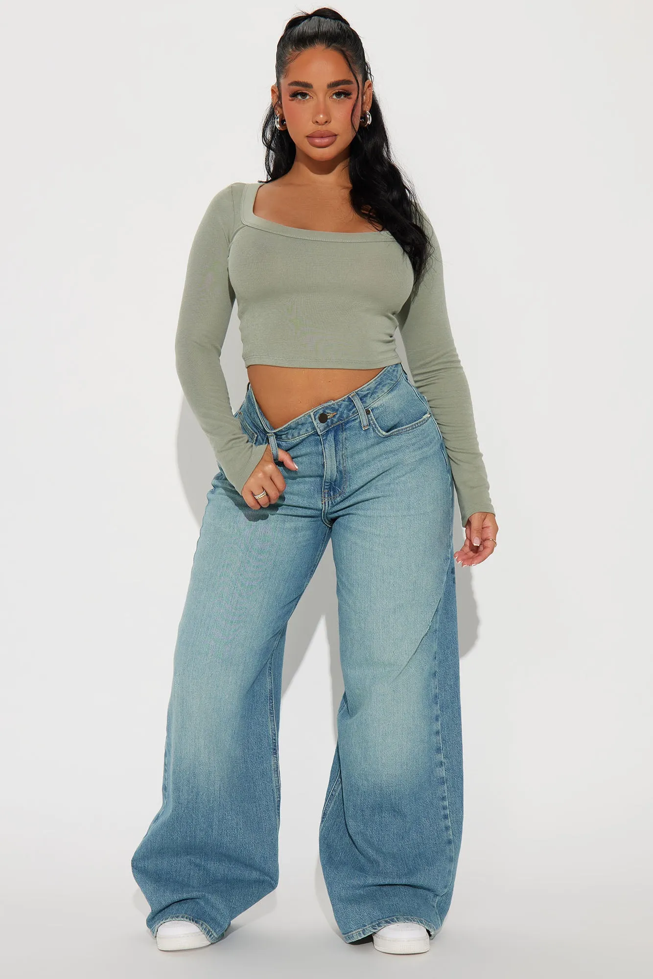 Sydney Scoop Neck Top - Olive sold by Fashion Nova product image thumbnail 2