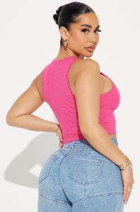 Emma Classic Ribbed Tee - Fuchsia sold by Fashion Nova