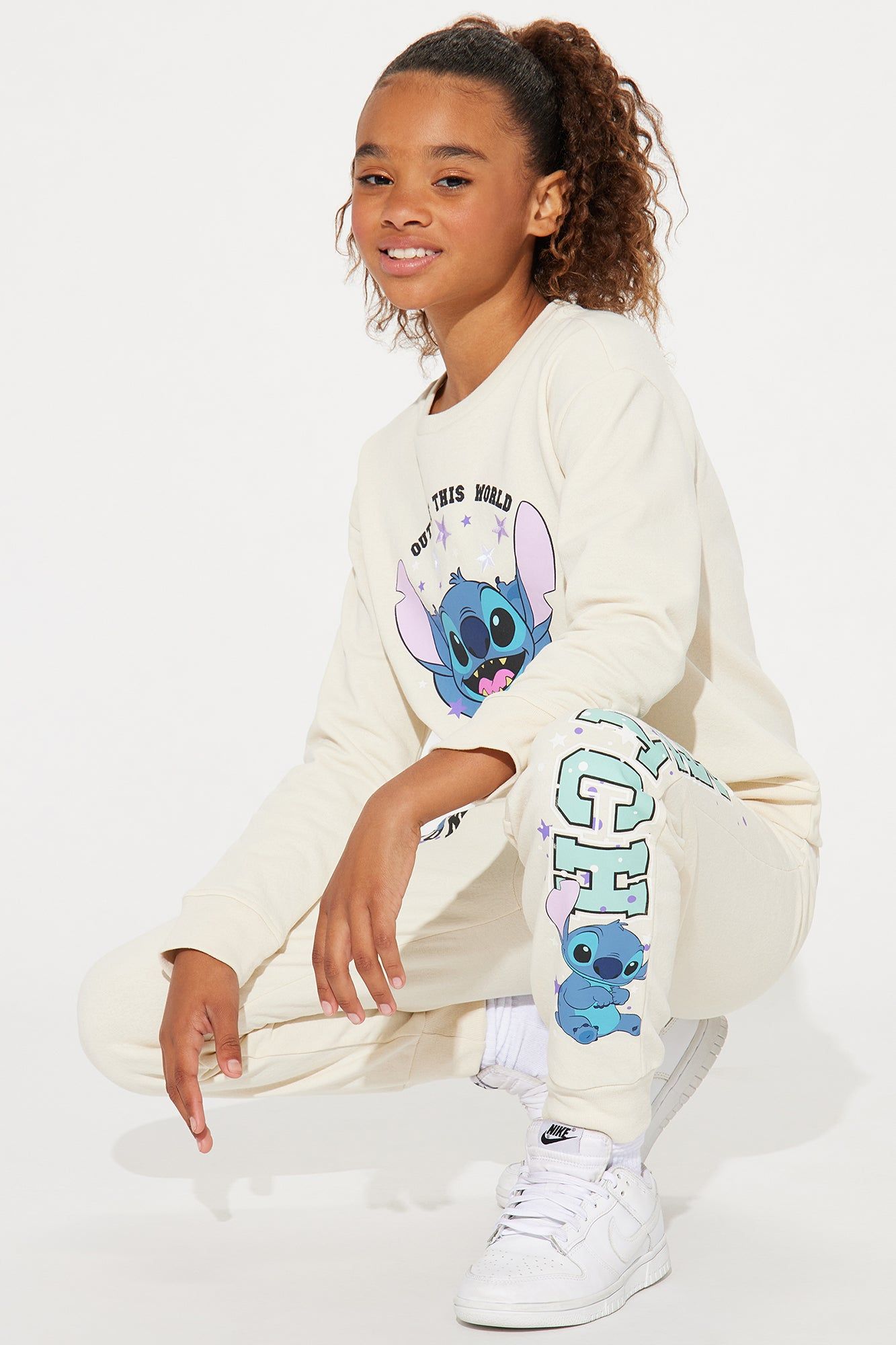 Mini Stitch Crew Neck Jogger Set - Ivory sold by Fashion Nova product image thumbnail 4