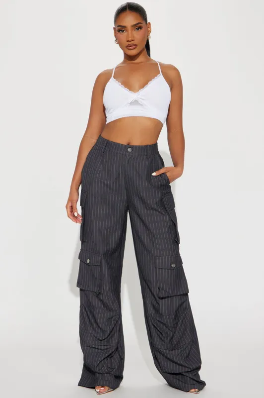 Your Best Investment Cargo Trouser - Charcoal sold by Fashion Nova