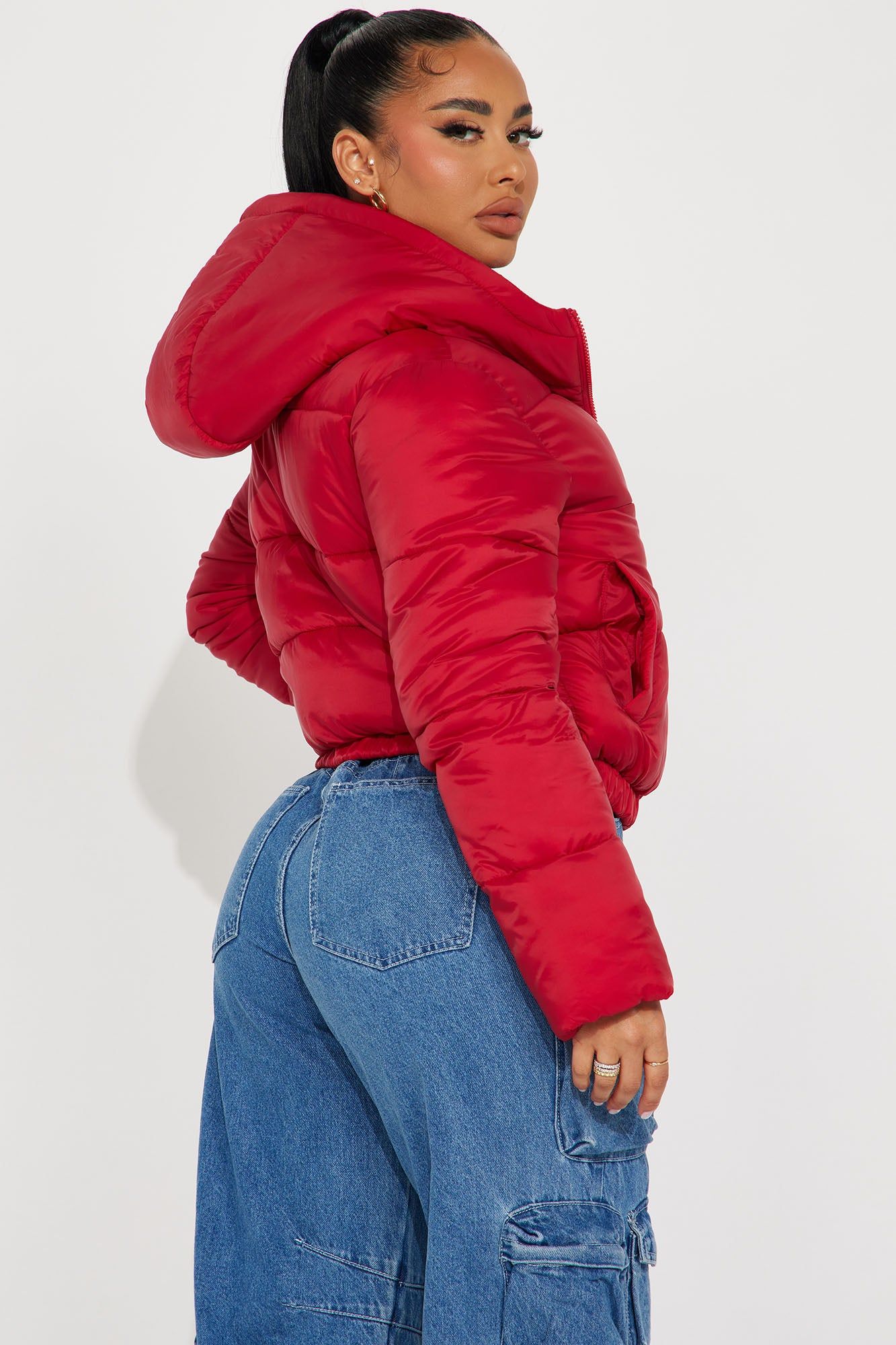 Up And About Puffer Coat - Red sold by Fashion Nova product image thumbnail 3
