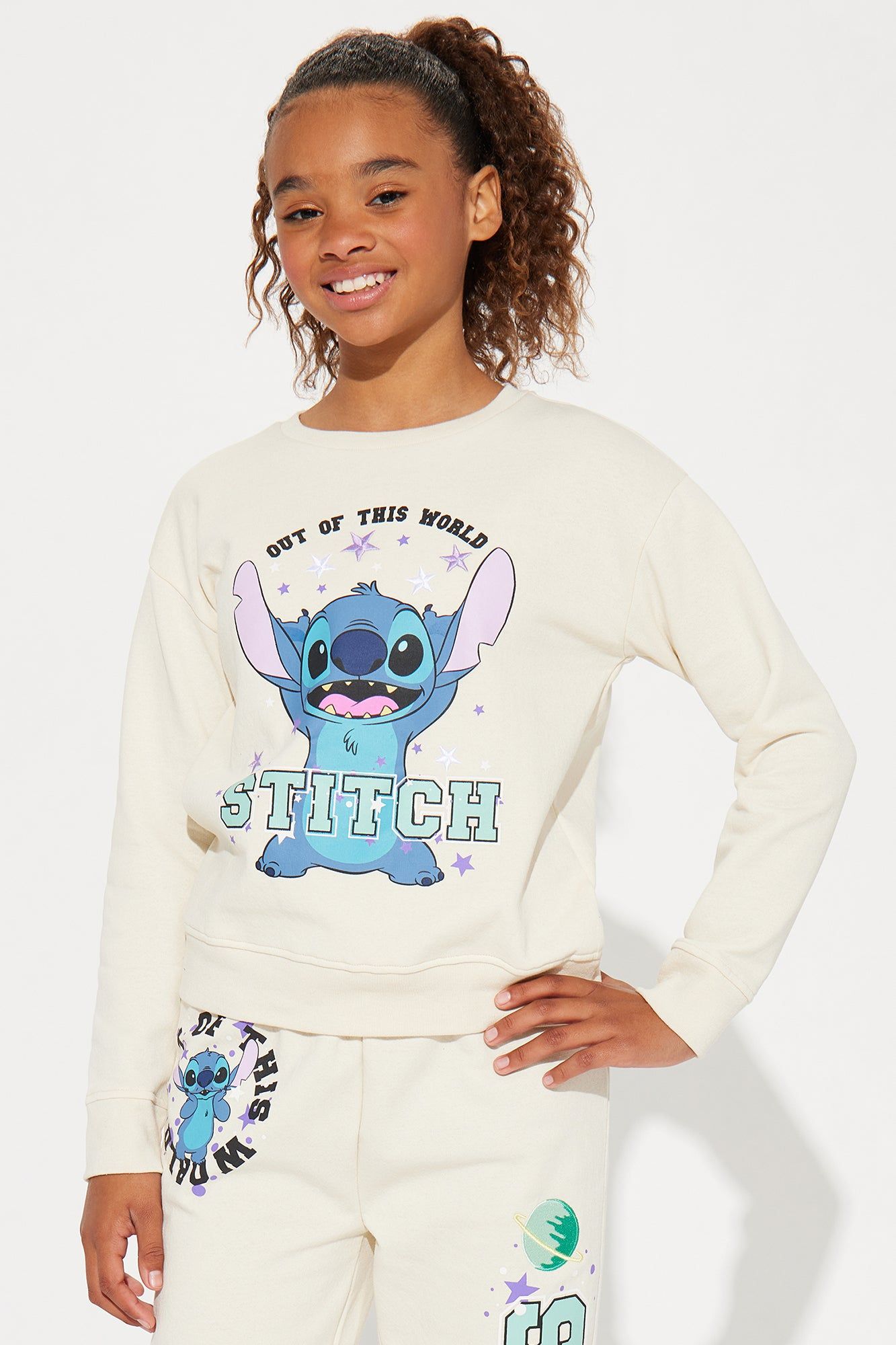 Mini Stitch Crew Neck Jogger Set - Ivory sold by Fashion Nova product image thumbnail 2