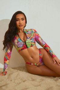 Surf All Day Long Sleeve 2 Piece Bikini - Multi Color sold by Fashion Nova