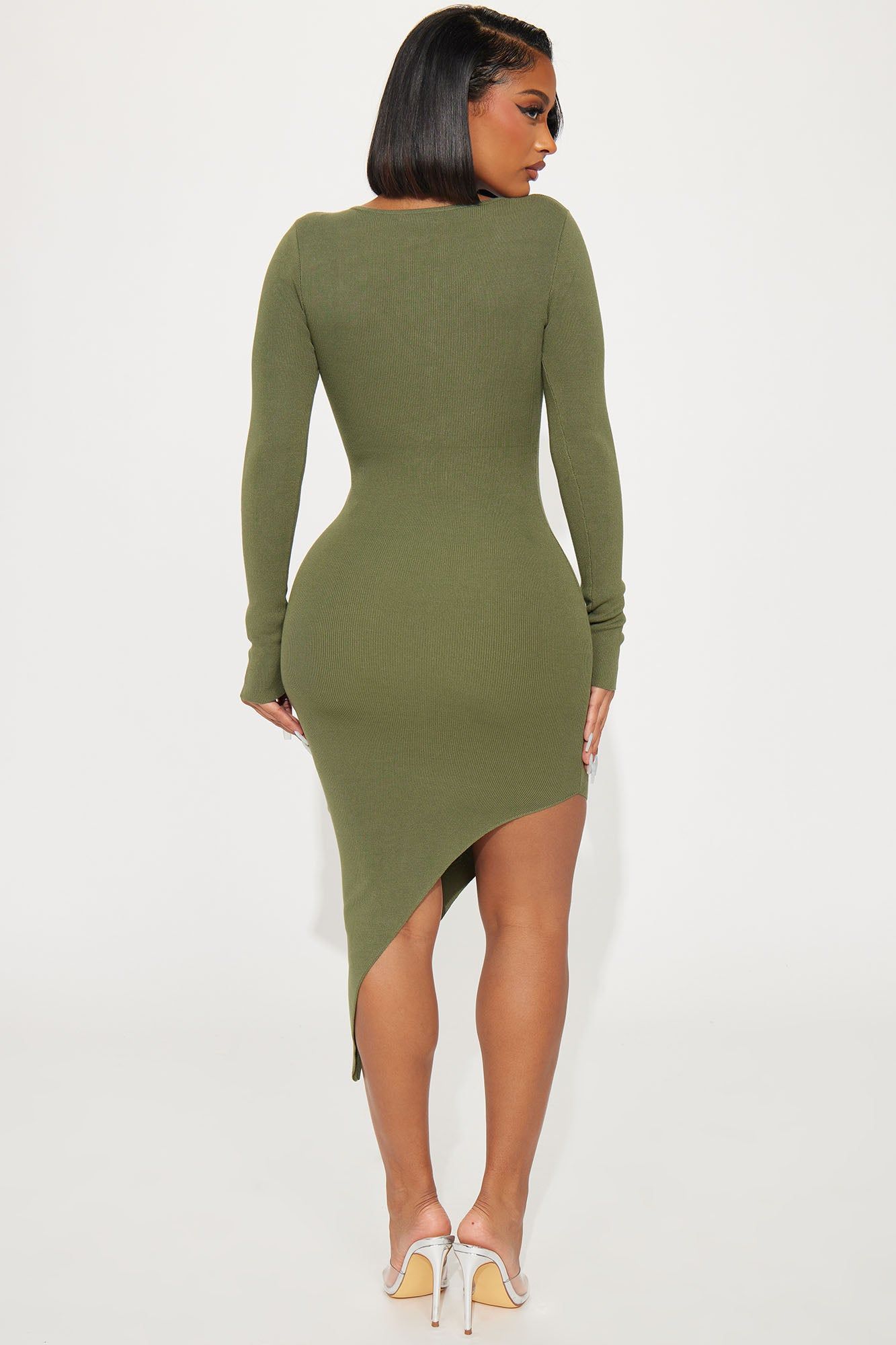 Mara Sweater Midi Dress - Olive sold by Fashion Nova product image thumbnail 3