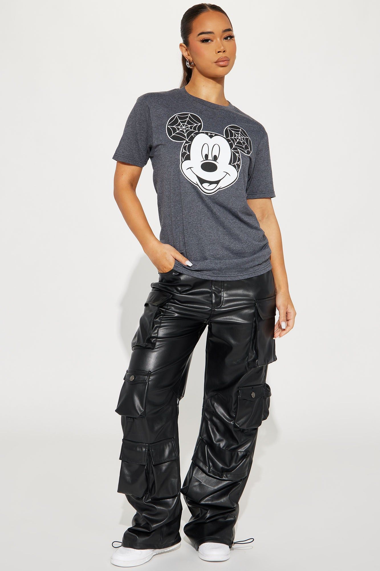 Mickey Mouse Web Ears Graphic Tee - Charcoal sold by Fashion Nova product image thumbnail 2