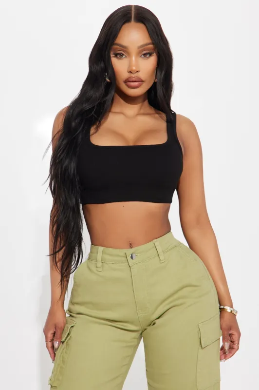 Sara Ribbed Top - Black sold by Fashion Nova