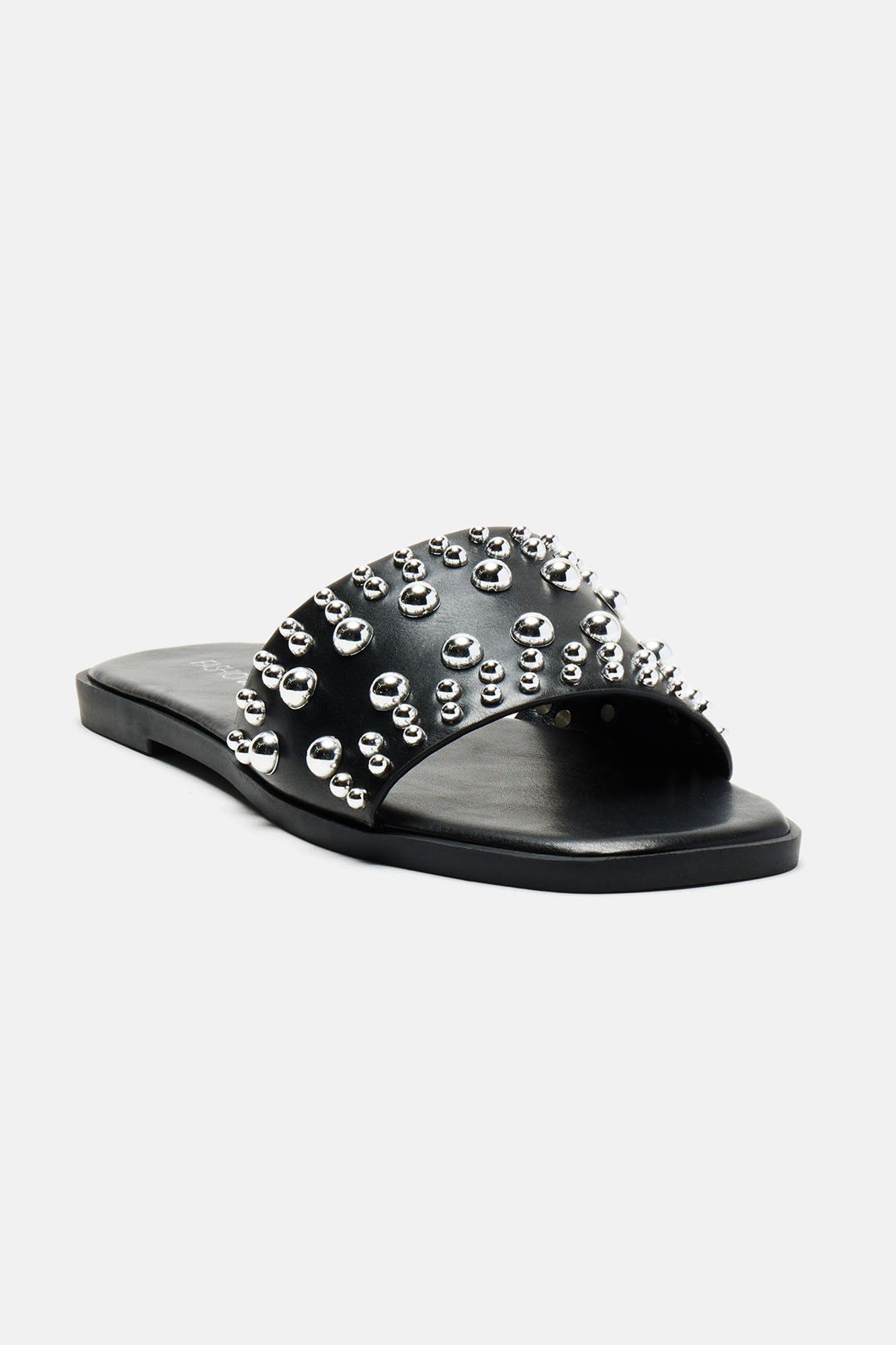 Really Going For It Studded Flat Sandals - Black sold by Fashion Nova product image thumbnail 4